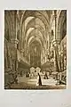 Chorus's interior of Las Huelgas by Jenaro Pérez Villaamil and Léon-Auguste Asselineau in 1850.