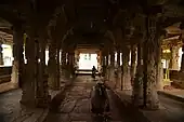Interior view of the Somnatheshwar temple, Kolar