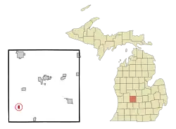 Location of Clarksville, Michigan
