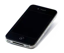 Image 67Modern Apple iPhone. This phone is considered a smartphone (from History of the telephone)