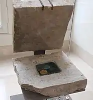 Ishtup-Ilum deposit for the "Temple of Lions", Mari with dedication tablet of Ishtup-Ilum. Louvre Museum AO 19827