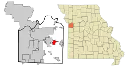 Location of Grain Valley, Missouri