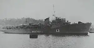 Wakataka as repatriation transport in Spring 1947 at Sasebo Naval Base.