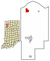 Location of De Motte in Jasper County, Indiana.