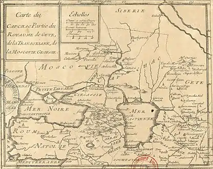 Carte du Capchac Partie du Royaume de Gete