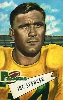 Spencer pictured on a 1952 Bowman football card