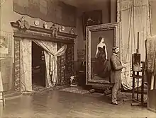 Sargent in his Paris studio, ca. 1885