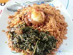 Image 5Jollof rice with vegetables and a boiled egg (from Malian cuisine)