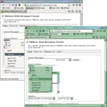 Two screenshots of K-Meleon