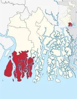 Map Outlining Kakdwip Subdivision