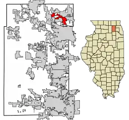 Location of West Dundee in Kane County, Illinois.