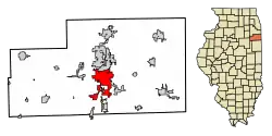 Location of Kankakee in Illinois