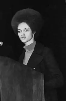 Image 5Kathleen Cleaver delivering a speech, 1971 (from African-American women in the civil rights movement)