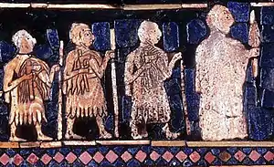 King at war, with soldiers, from the Standard of Ur.