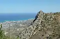Kyrenia and the Mediterranean Sea from Saint Hilarion Castle