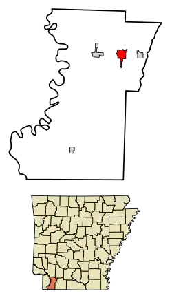 Location in Lafayette County, Arkansas