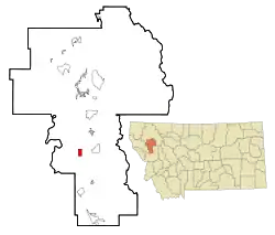 Location of Charlo, Montana