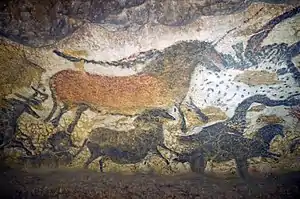 A horse painted on a cave wall (from Human history)