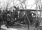 Romanian troops firing a 10.5 cm Kanone C/85.