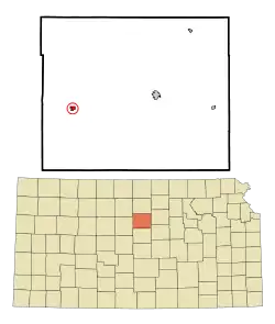 Location within Lincoln County and Kansas