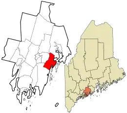 Location in Lincoln County and the state of Maine.