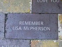 Memorial brick in 2001
