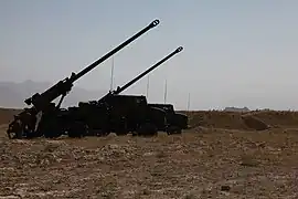 CAESAR gun line in Afghanistan, August 2009