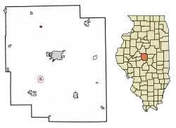Location of Hartsburg in Logan County, Illinois.