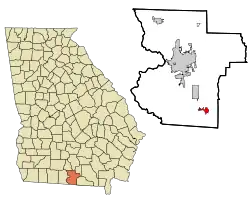 Location in Lowndes County and the state of Georgia