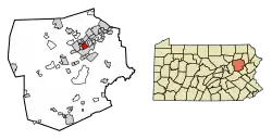Location of Kingston in Luzerne County, Pennsylvania.