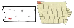 Location of Inwood, Iowa