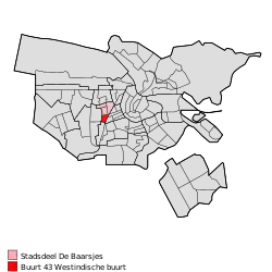 Location (red) in Amsterdam