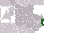 Highlighted position of Losser in a municipal map of Overijssel