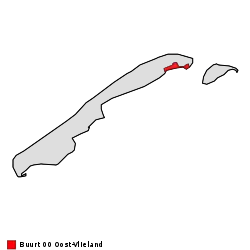 Location of the village on Vlieland island