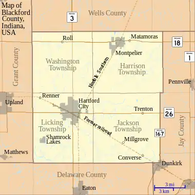Matamoras is located in Blackford County, Indiana