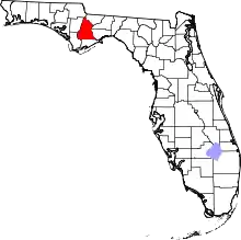 A state map highlighting Liberty County in the northwestern part of the state. It is large in size.