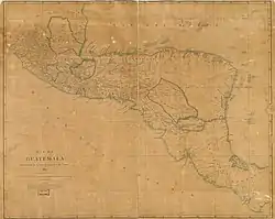Map of the provinces of the Kingdom of Guatemala.
