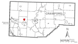 Location of Harmonsburg in Crawford County