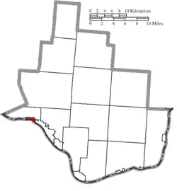 Location of Hanging Rock in Lawrence County