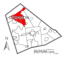 Location in Lebanon County, Pennsylvania