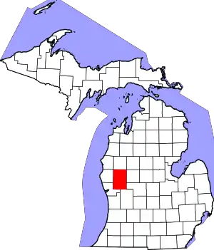State map highlighting Newaygo County