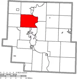 Location of Muskingum Township in Muskingum County