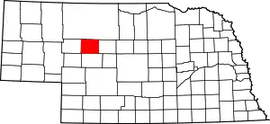 State map highlighting Hooker County