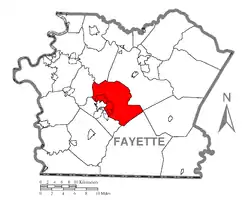 Location of North Union Township in Fayette County