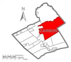 Location of Penn Forest Township in Carbon County