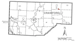 Location of Riceville in Crawford County
