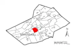Map of Schuylkill County, Pennsylvania Highlighting Branch Township