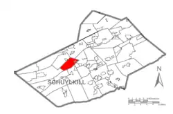 Map of Schuylkill County, Pennsylvania Highlighting Foster Township