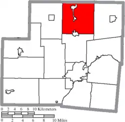 Location of Dinsmore Township in Shelby County