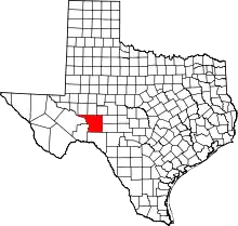 State map highlighting Crockett County